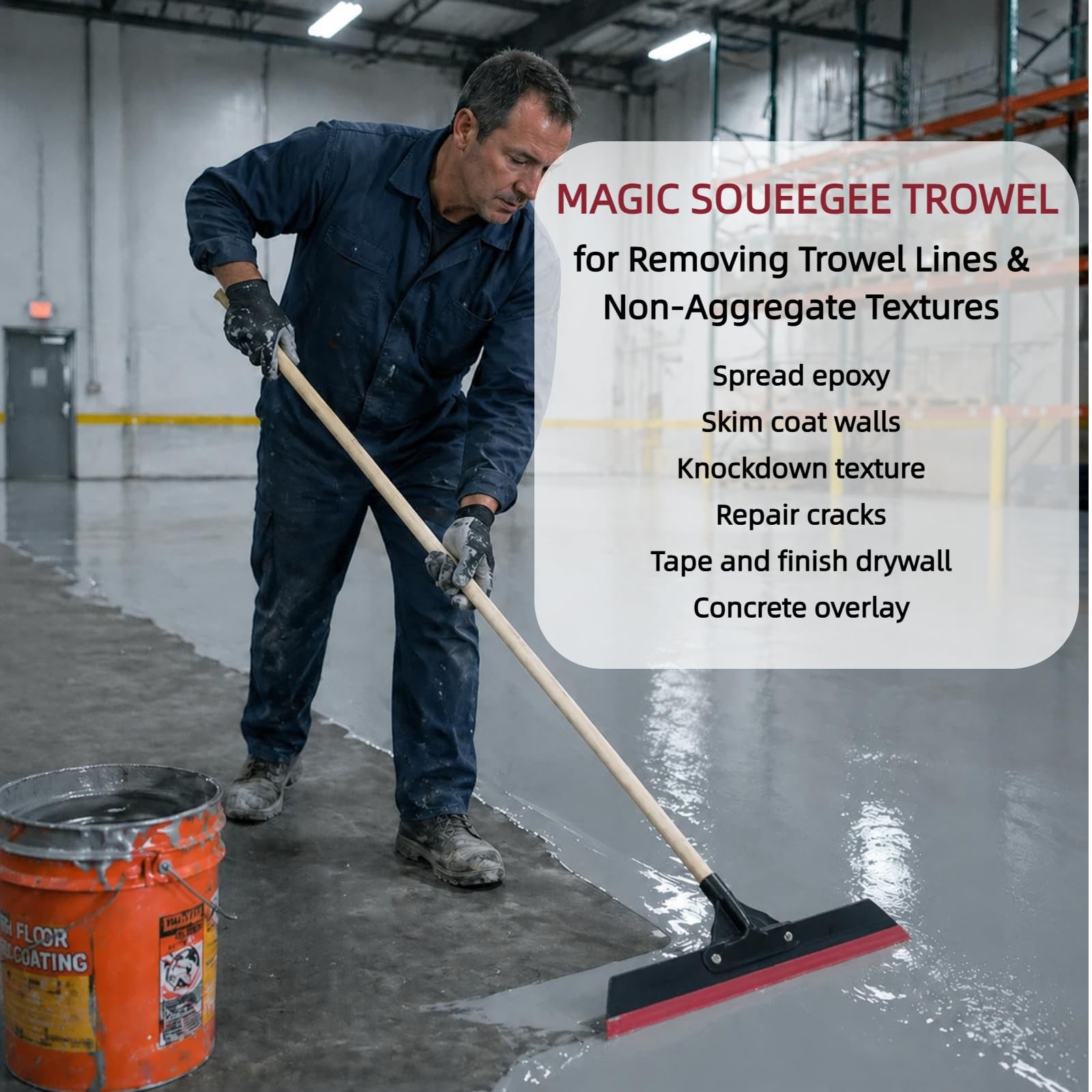 14in Magic Squeegee Trowel, Epoxy Spreader Trowel with Flexible , Smooth