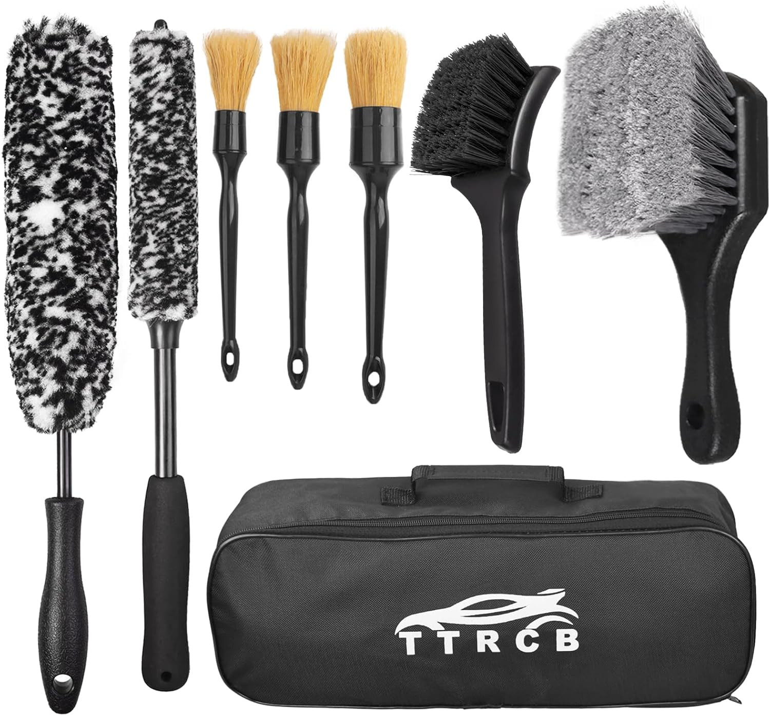 8Pcs Wheel Brush, Tire Brush, Wheel Cleaner Brush Set – 2 Soft Wheel Cleaning Br