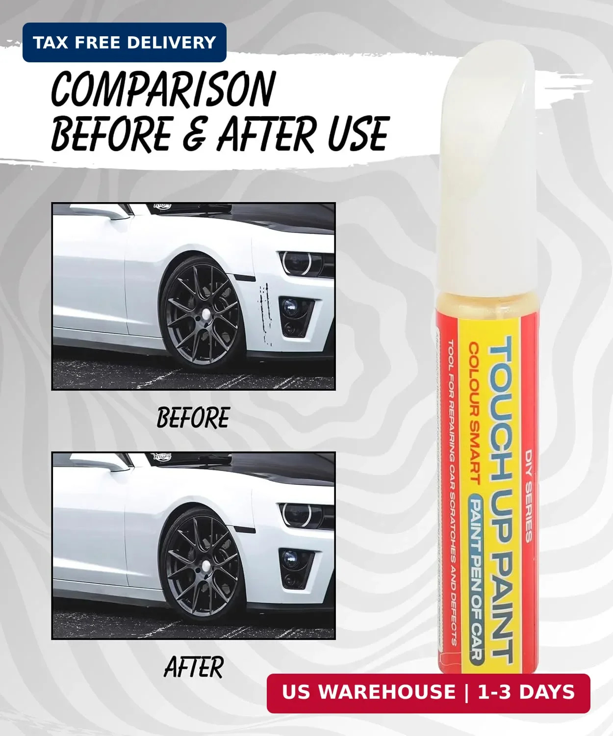 Pure White Touch Up Paint Universal Color Match for All Car Models Repair Pen