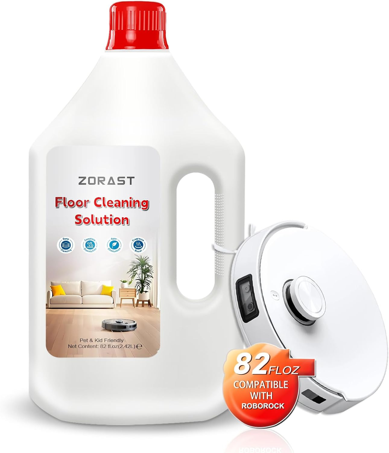Floor Cleaning Solution 82 Fl Oz Compatible with All Roborock Mopping Robots …