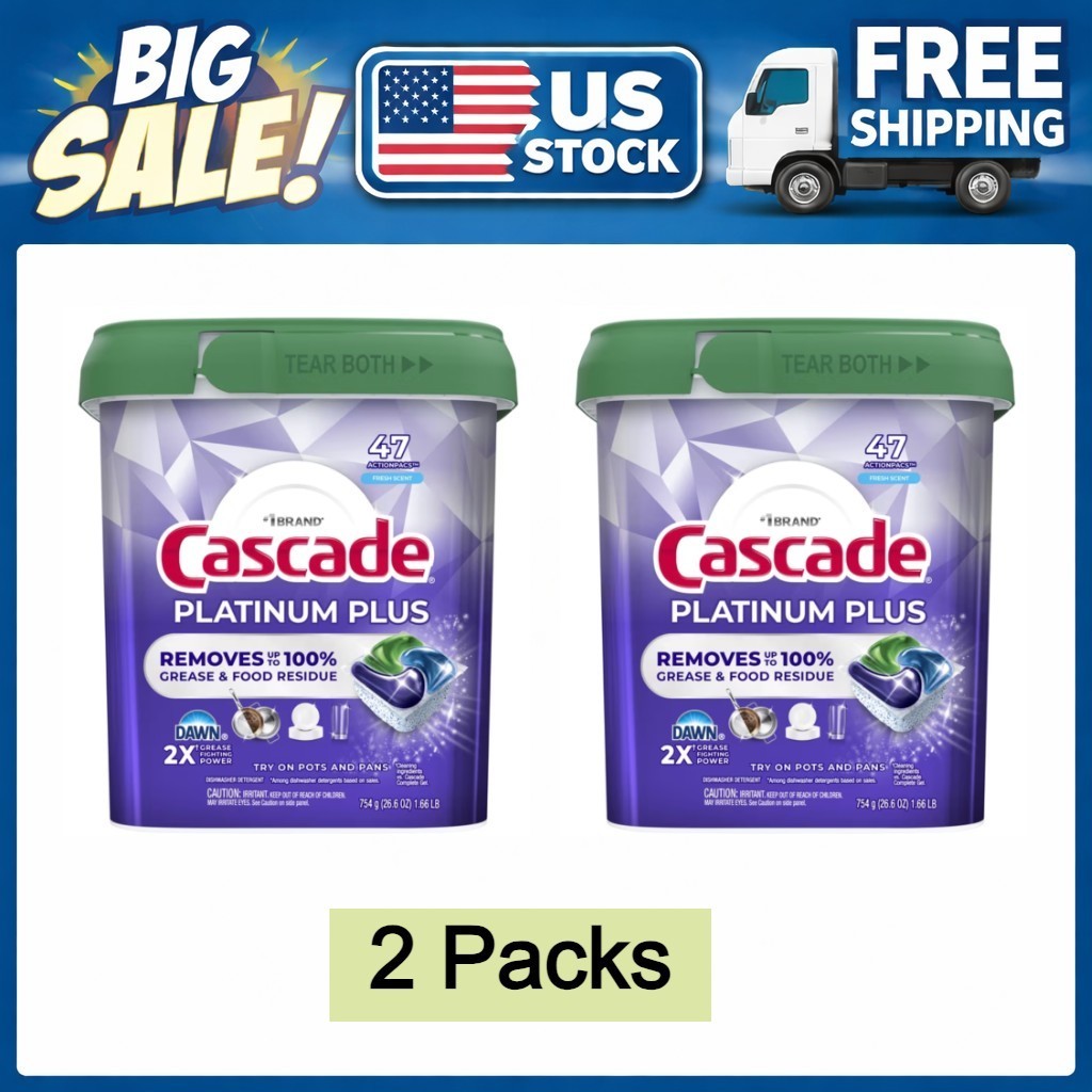Cascade Platinum Plus Dishwasher Pods Fresh Scent 2 Pack 47 Count