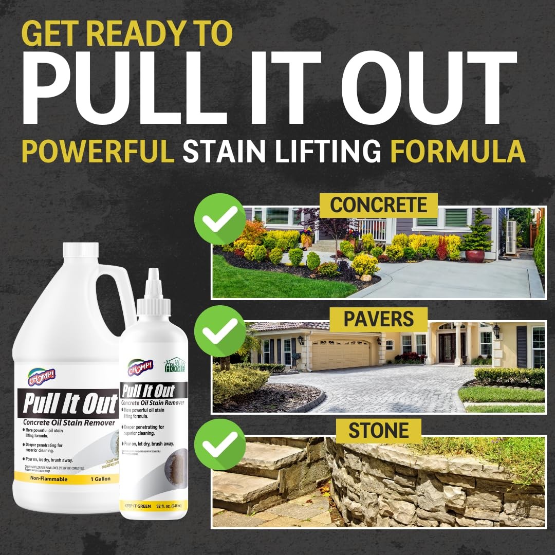 CHOMP! Concrete Oil Stain Remover: Pull It Out Removes 32 Fl Oz (Pack of 1)