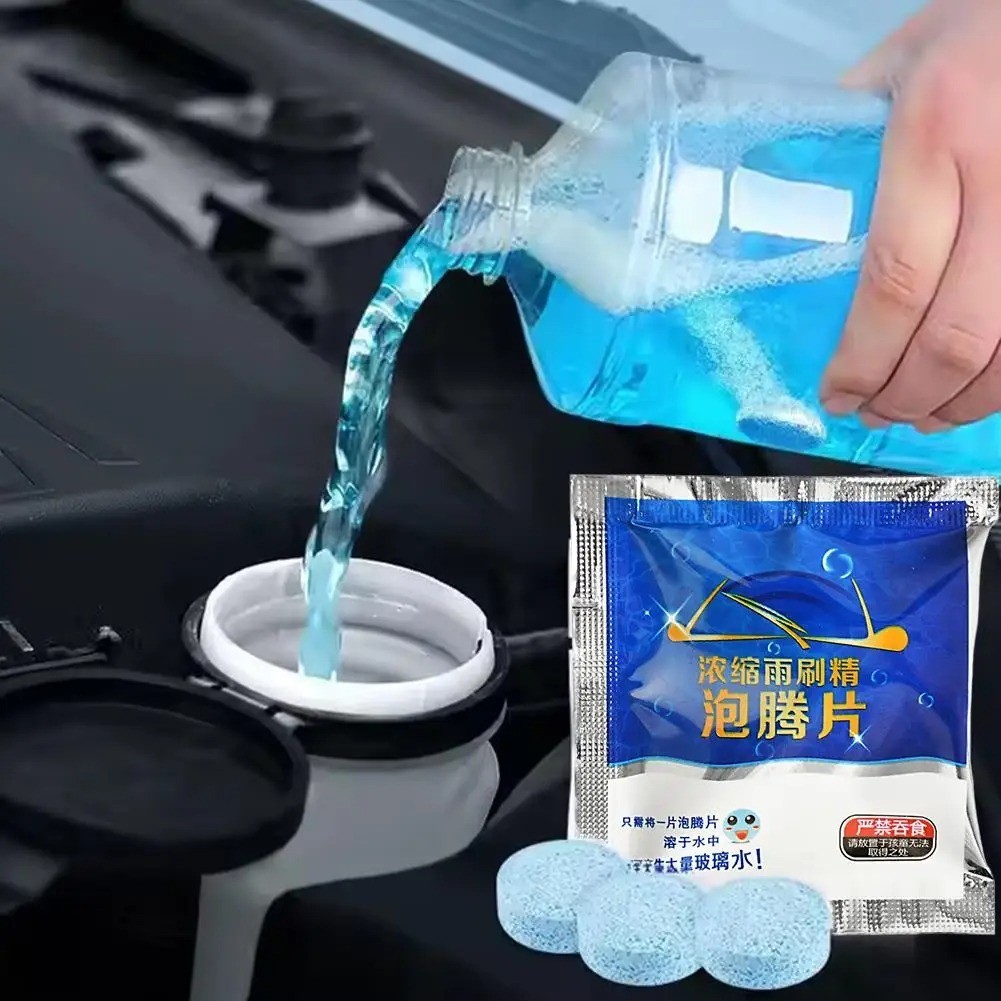 Car Windshield Washer Tablets 40Pcs Car Glass Wiper Fluid Concentrated Clean Tab