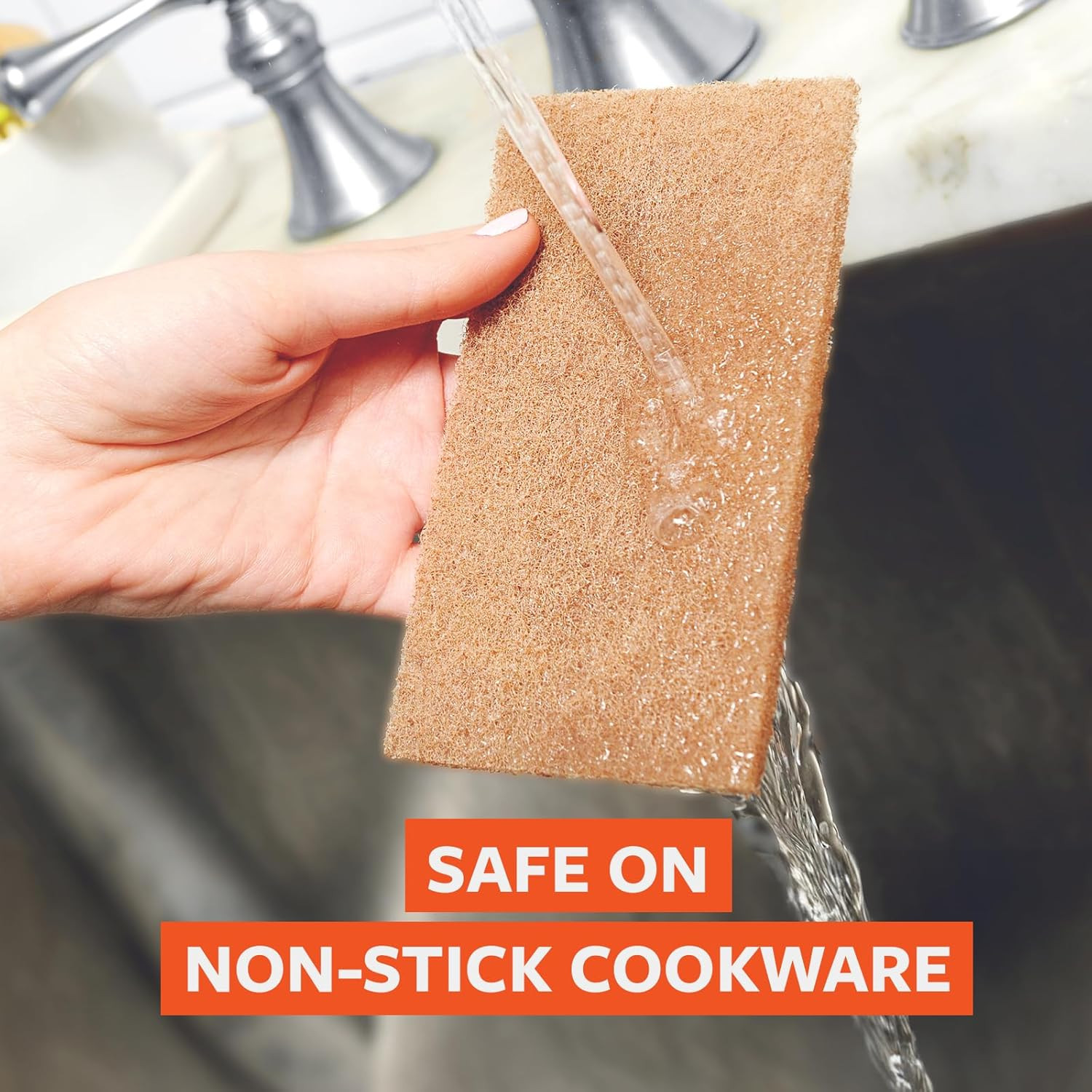 Full Circle Neat Nut – Walnut Scour Pads, Pack of 3 – Dual-Sided Non-Scratch Dis