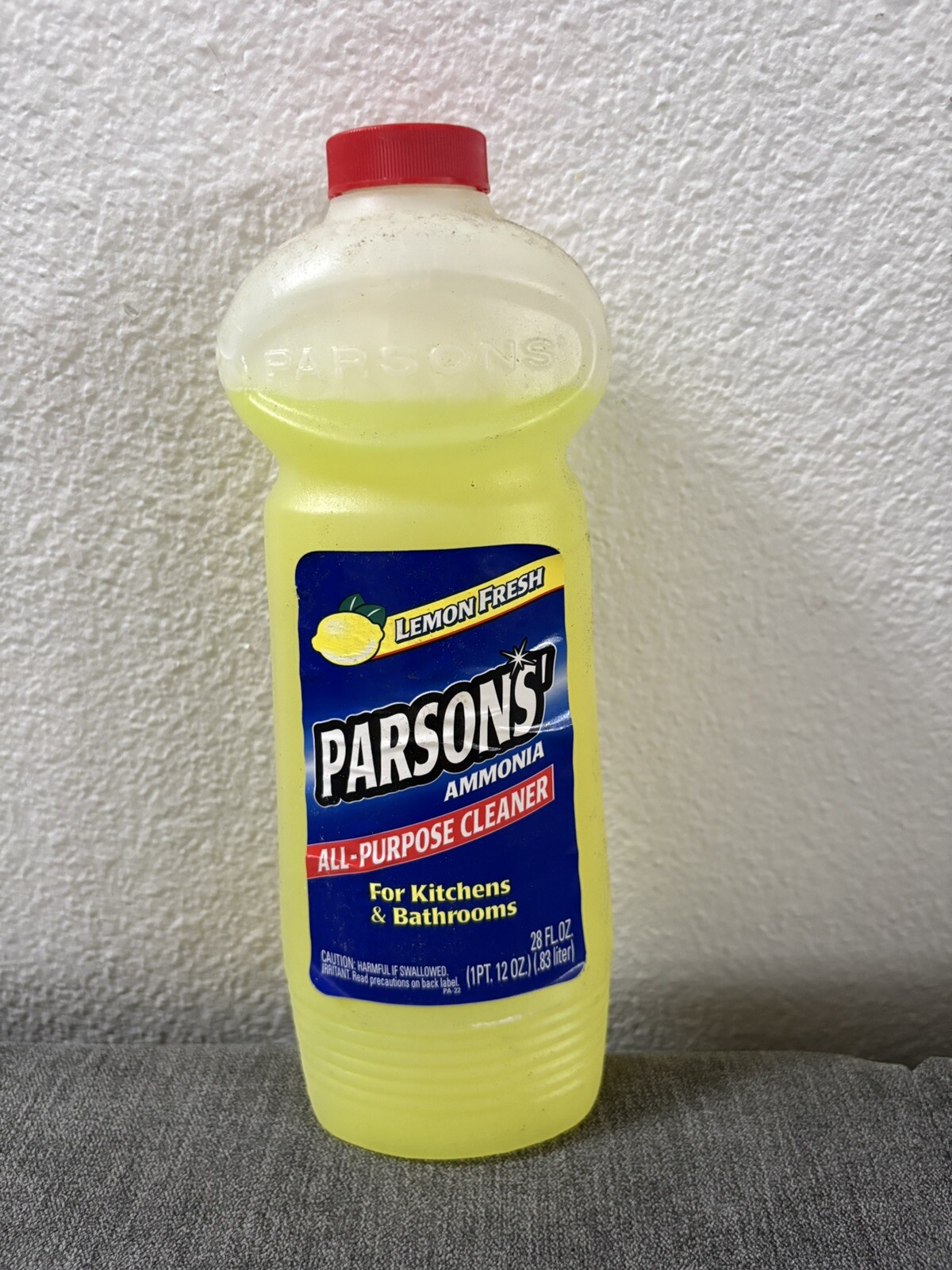 Vintage Parsons’ Ammonia All Purpose Cleaner Lemon Fresh 1999 28 Fl Oz 75% Full