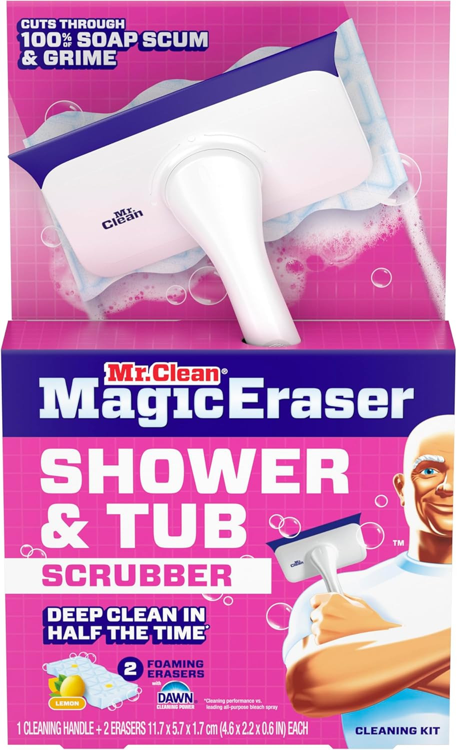 Mr. Clean Magic Eraser Shower & Tub Scrubber, Bathroom Cleaner, All in One Bathr