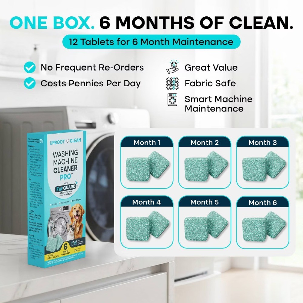 Uproot Clean Washing Machine Cleaner, Unscented, 5oz, Solid