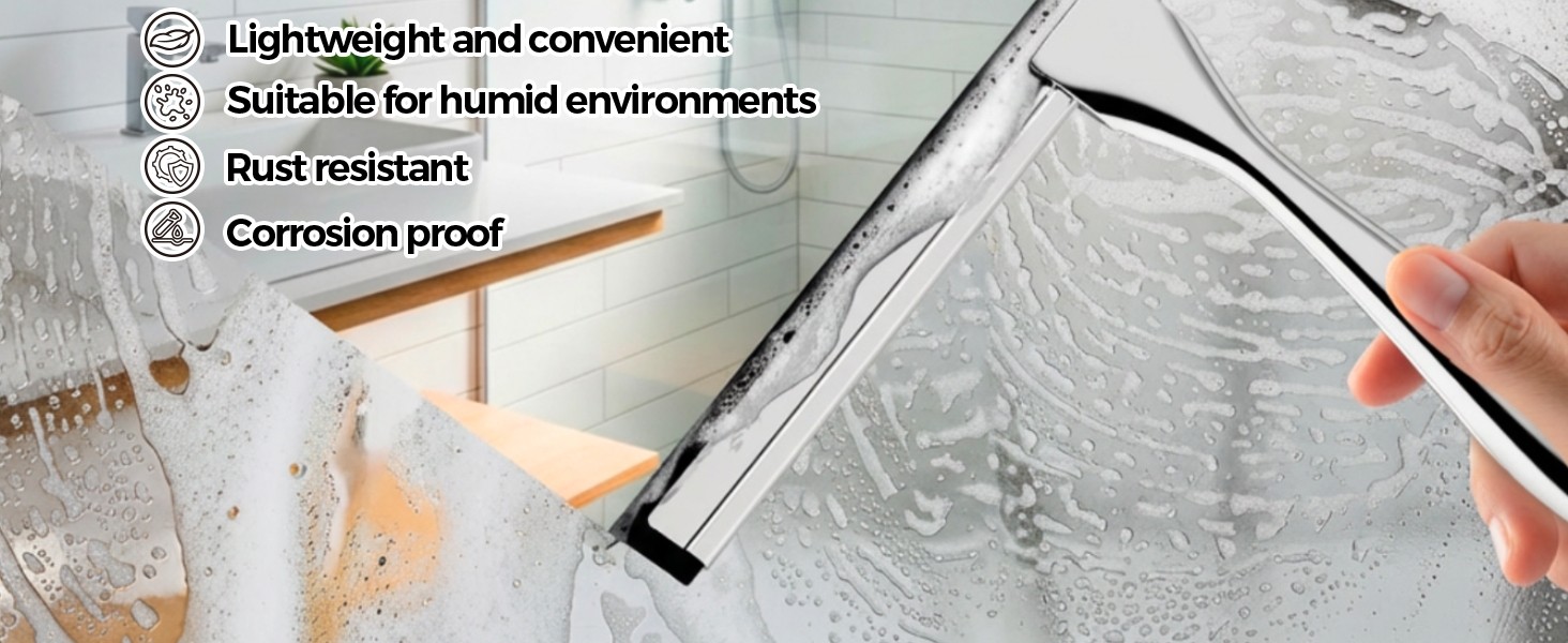 12-Inch All-Purpose Shower Squeegee for Shower Doors, Tile Shower Walls,