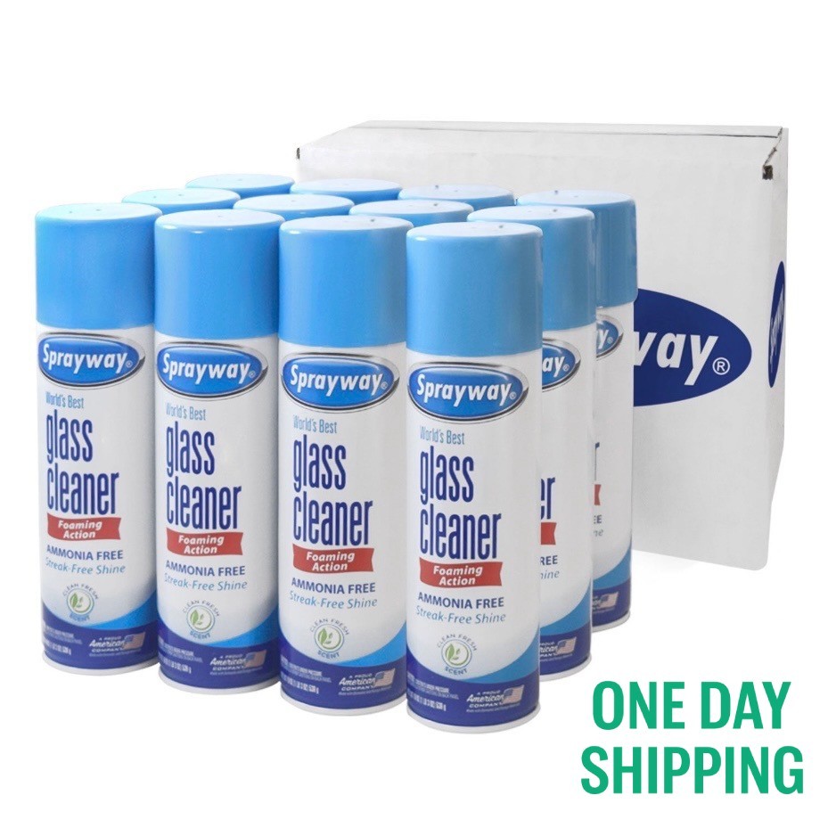 Sprayway SW050-12 Glass Cleaner 19oz Case of 12 Streak Free Aerosol Cleaning
