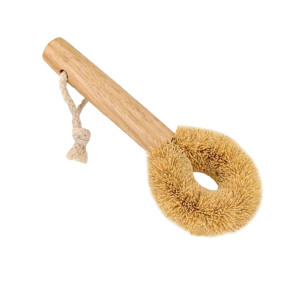 1PC Pan Brushes with Wood Handle Natural Pot Brushes Practical Wooden Dish Brush