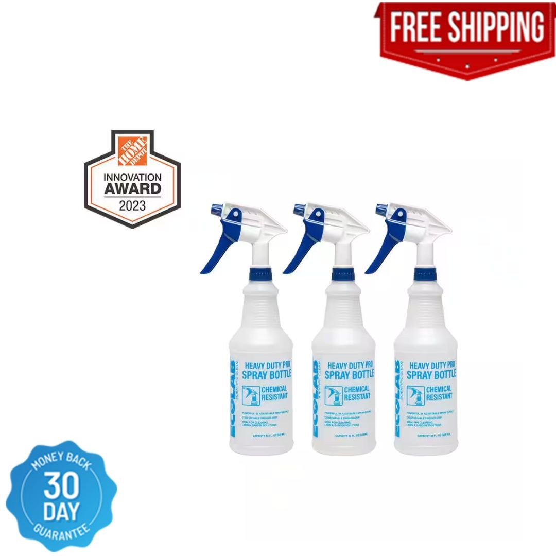 ECOLAB Heavy Duty Pro Spray Bottle, 32 oz, 3 Pack