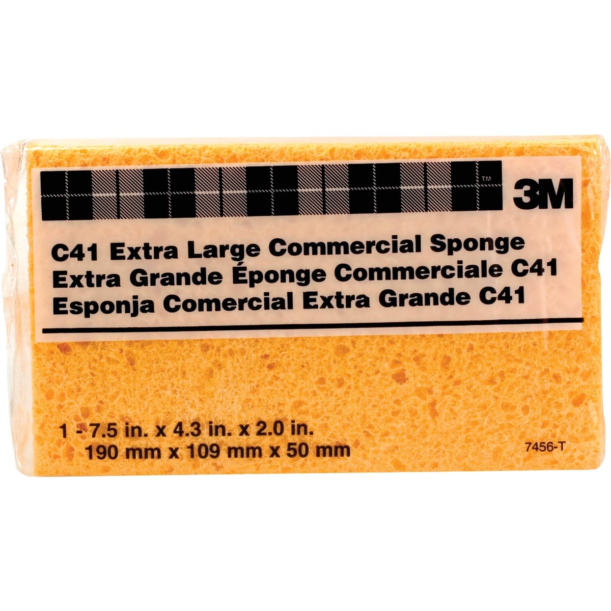 3M 7.5 In. x 4.3 In. Yellow Sponge C41 3M C41 053200074562 Cellulose Yellow