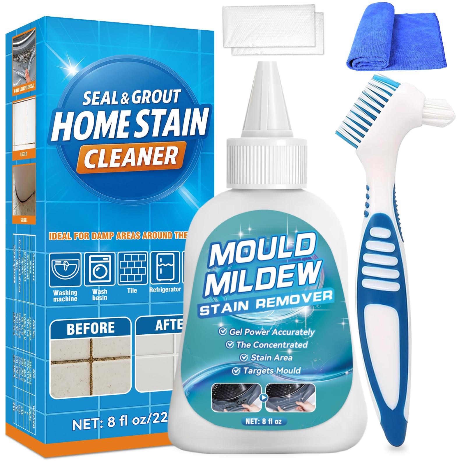 Home Stain Remover Gel, 8 Fl Oz Heavy Duty Stain Cleaner for Washing Machine …