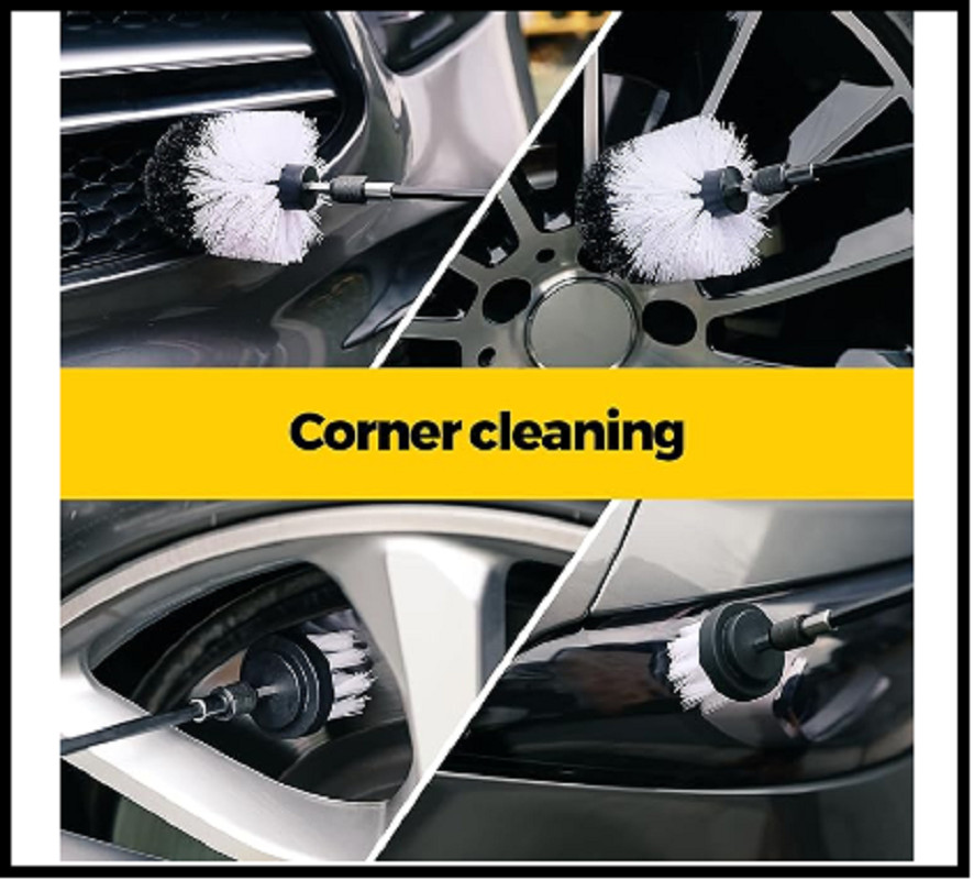 5Pack Drill Brush Attachment Set-Car Interior Detailing Kit，Power Scrubber Brush