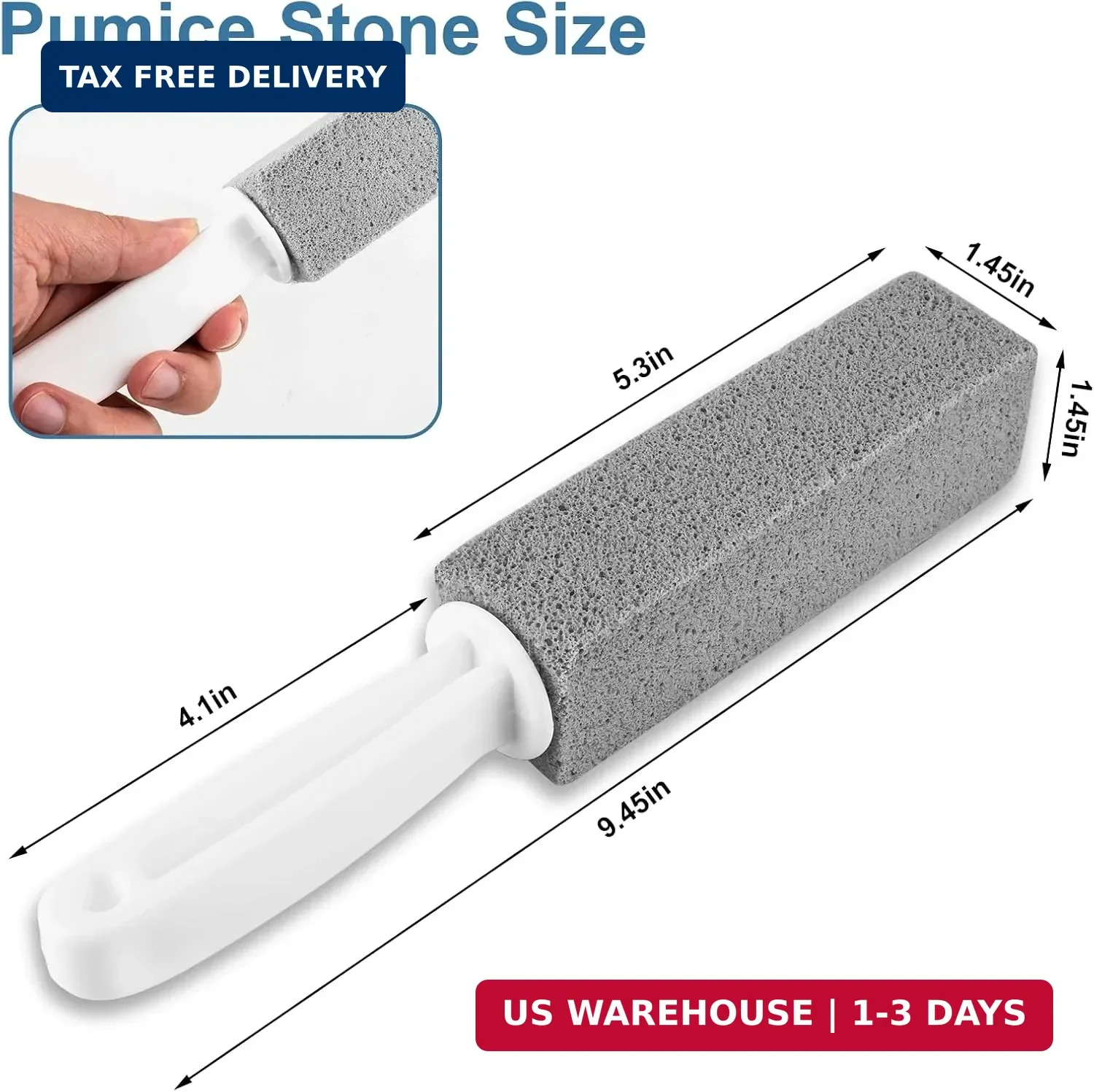 5 Pack Pumice Stone Toilet Cleaner w Handle Hard Water Ring Rust Remover