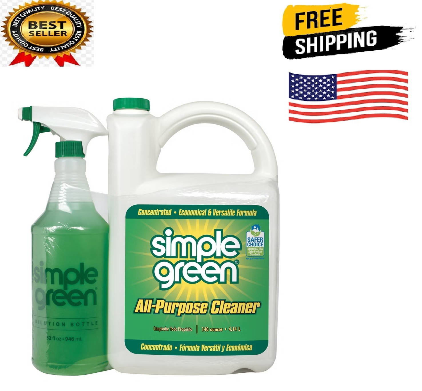 Simple Green All-Purpose Cleaner, 32 fl oz + 140 fl oz Refill