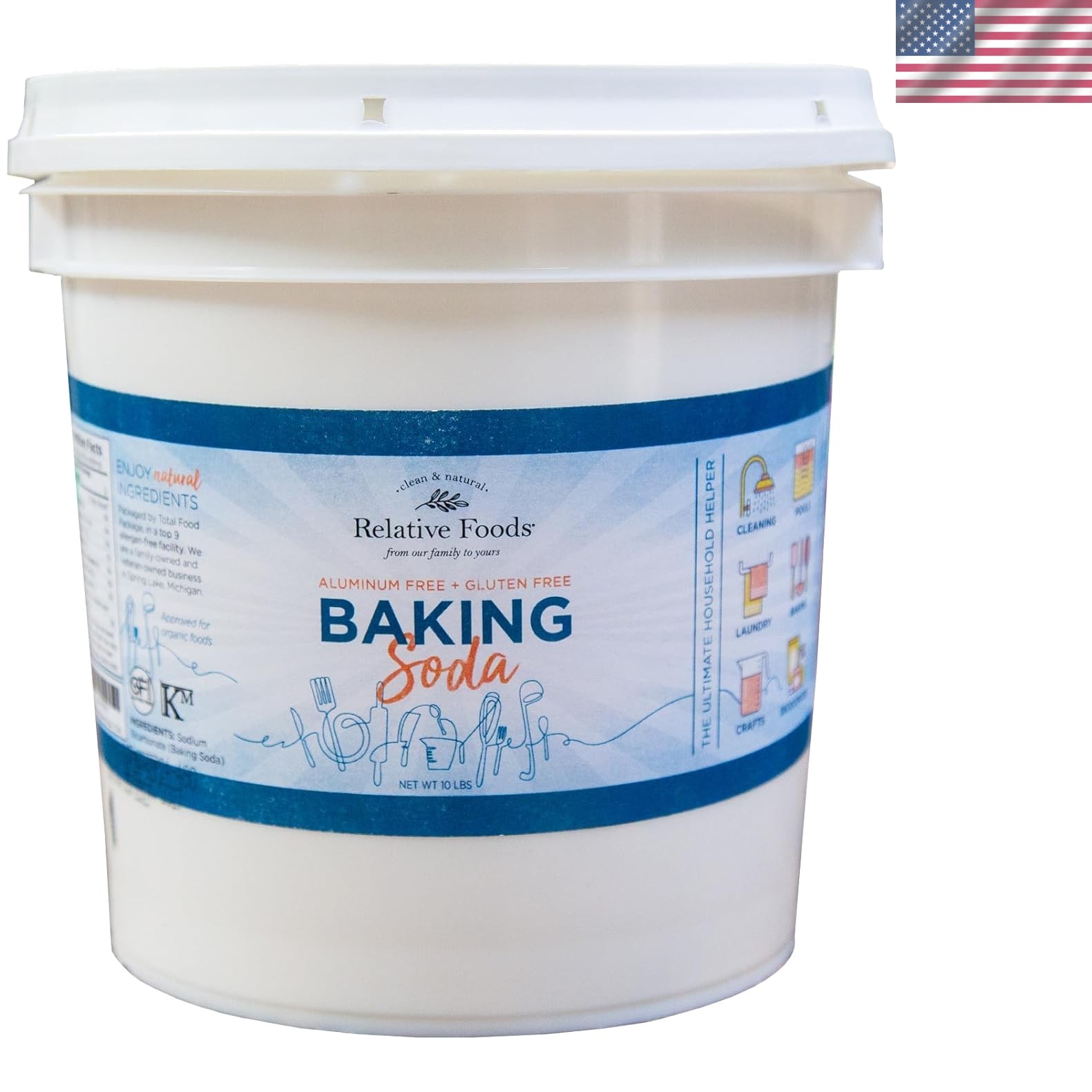 Bulk Baking Soda for Cooking, Cleaning, Deodorizing & More 10 lb Pail – Pure …