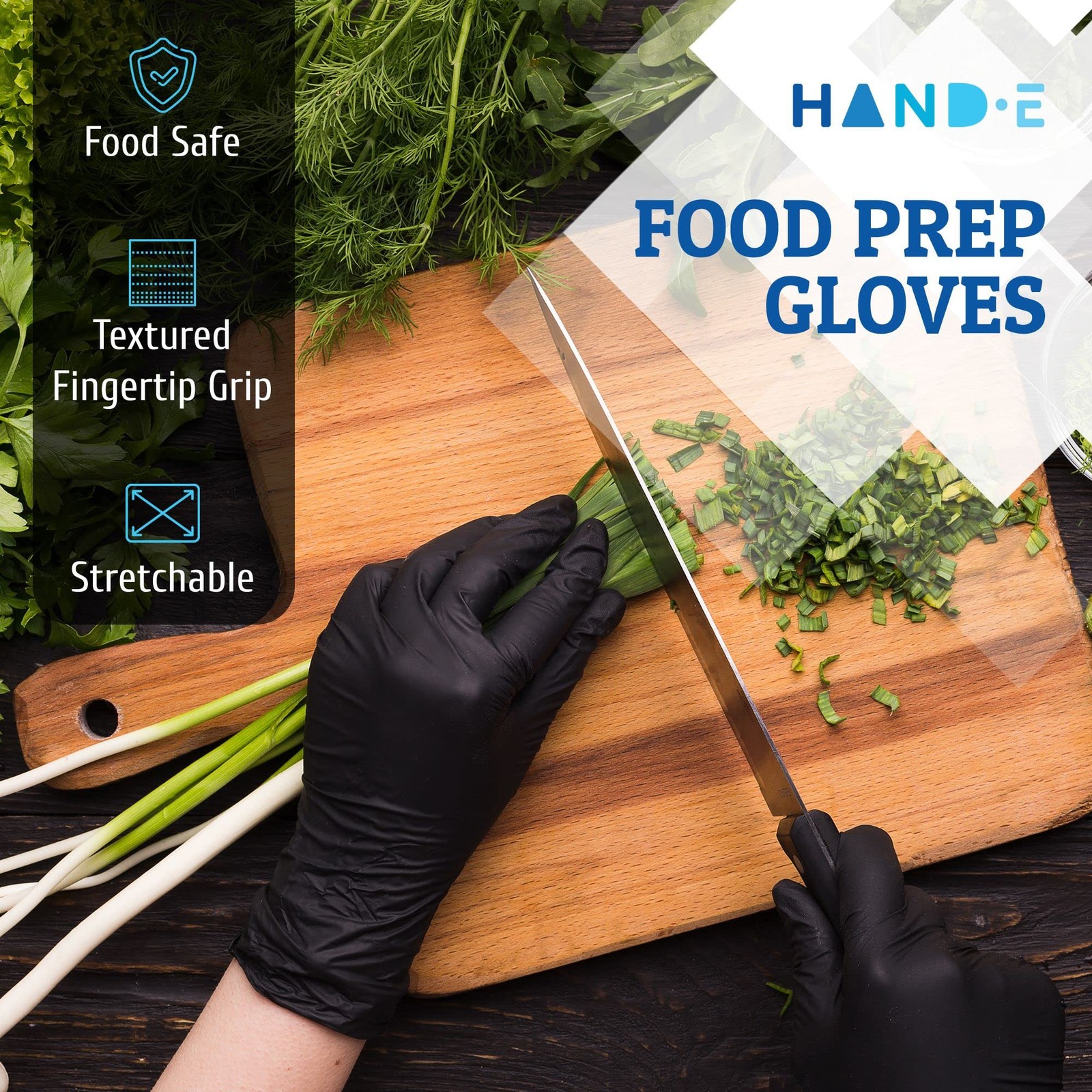 Black Nitrile Gloves Disposable, 100 Ct, 3 Mil, Food Safe, Medium,