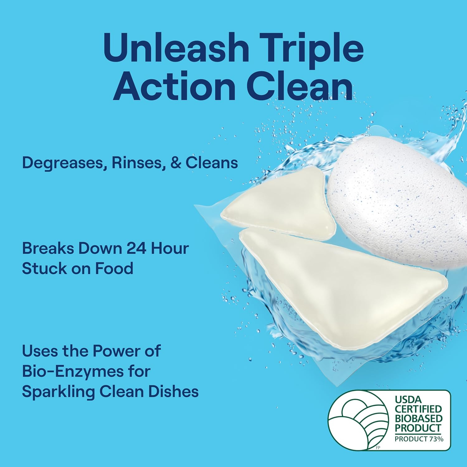 Seventh Generation Triple Action Dishwasher Detergent Packs Free Clear 21.3oz