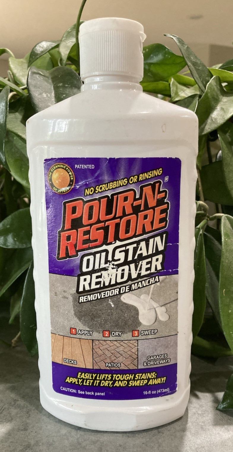 Oil Stain Remover Pour-N-Restore No Scrubbing or Rinsing 16 fl oz – Unopened