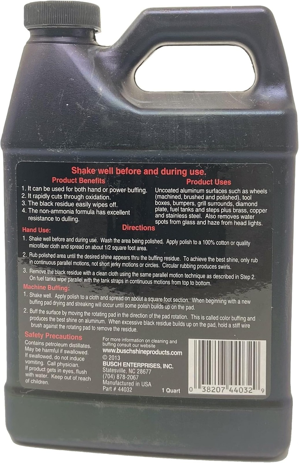 Busch Aluminum Polish Super Shine for uncoated Aluminum – 32oz