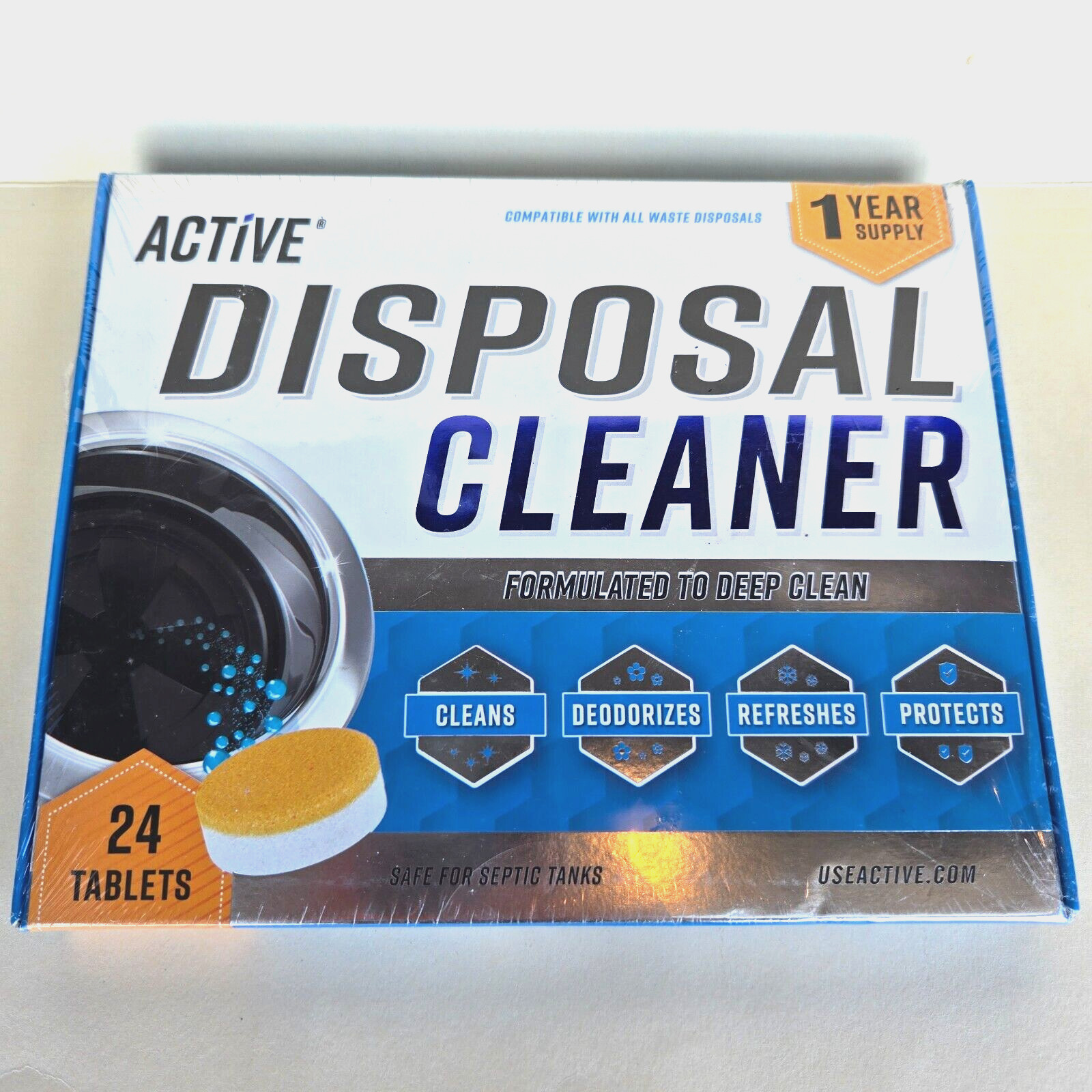Active Garbage Disposal Cleaner Tablets Septic Safe – 24 Pack – 1 Year Supply