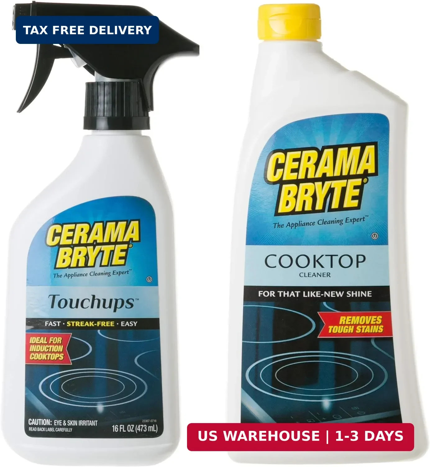 Cerama Bryte Glass-Ceramic Cooktop Cleaning Combo – Cooktop Cleaner (28 oz), wit
