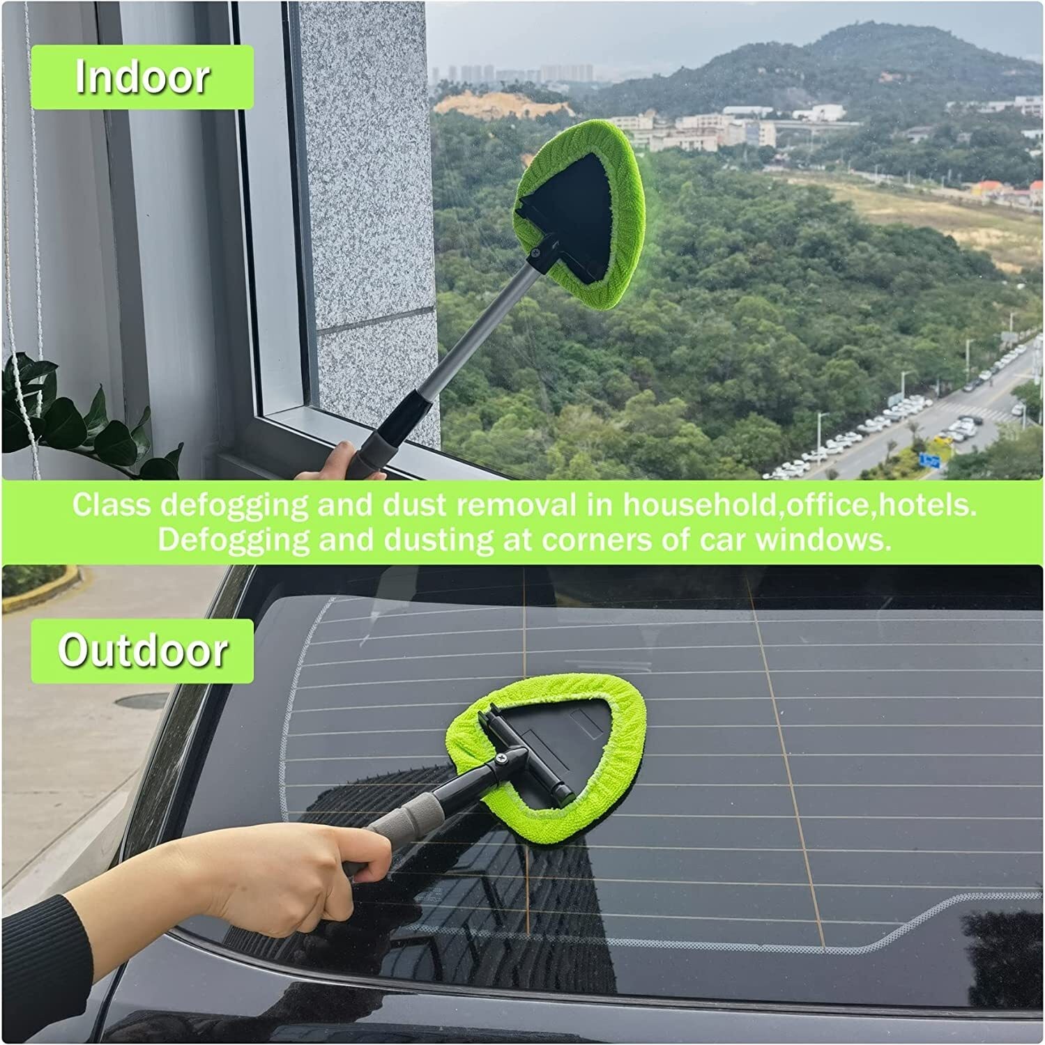 Extendable Car Window Glass Wiper Cleaner Brush Windshield Cleaning Tool Kit