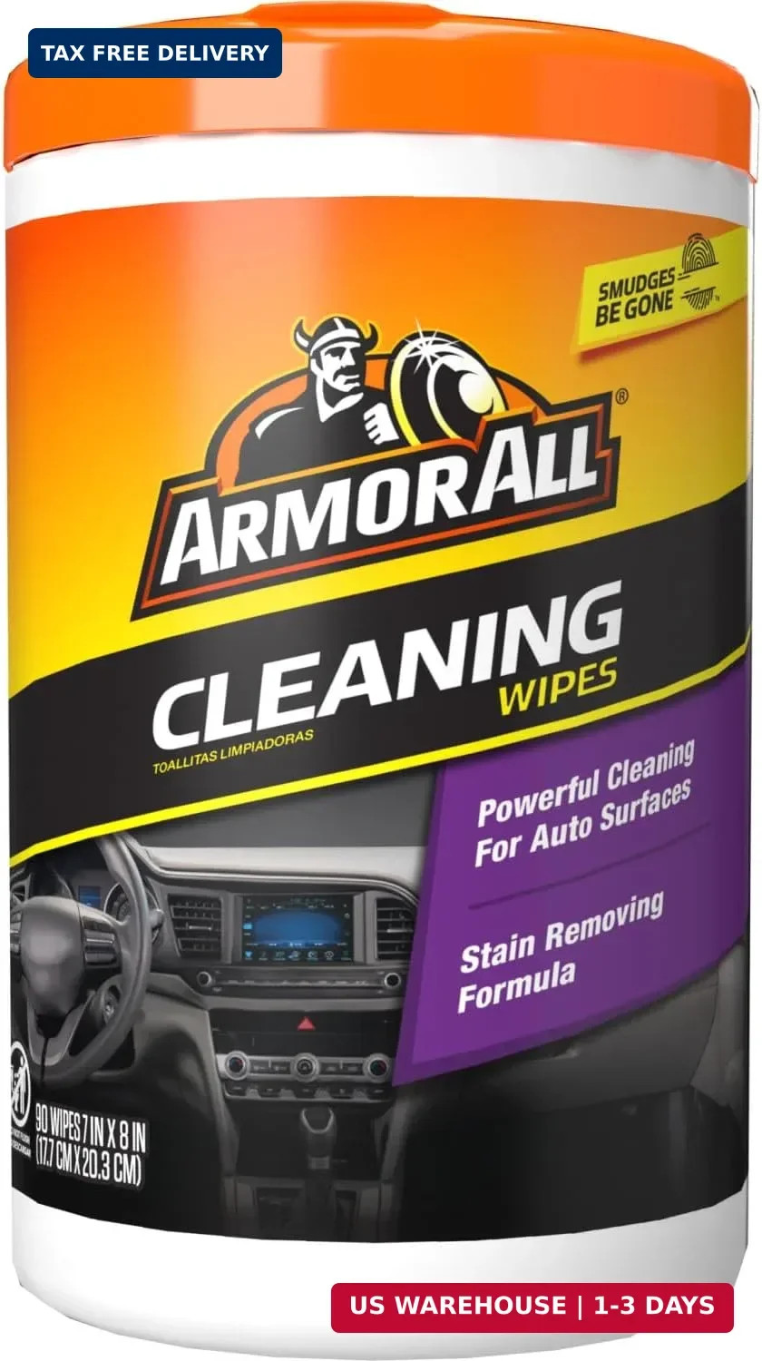 Armor All Car Cleaning Wipes, 90 Count Canister, Car Wipes | Lint-free car dashb