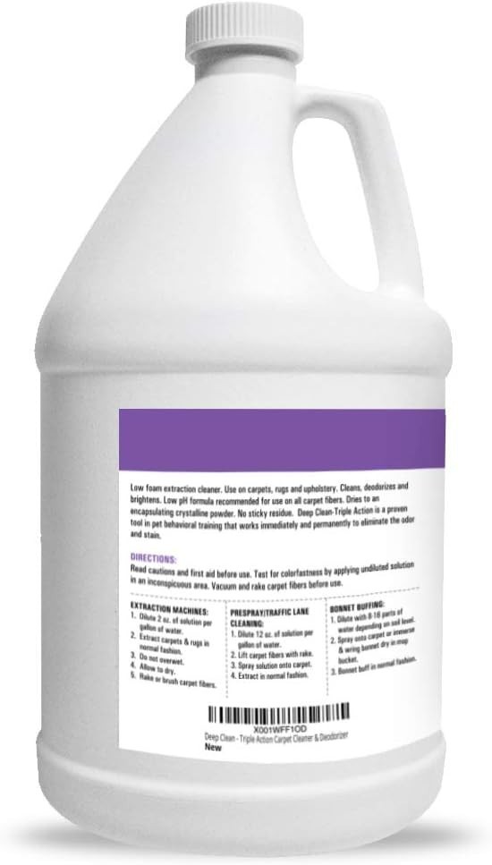 Professional Strength Deep Clean Gal. 3X Carpet Cleaner Solution & Deodorizer…