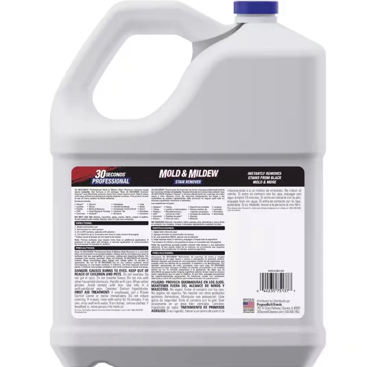 (Pack of 2) 30 Seconds 2.5 gal Pro Outdoor Cleaner Mold & Mildew Stain Remover