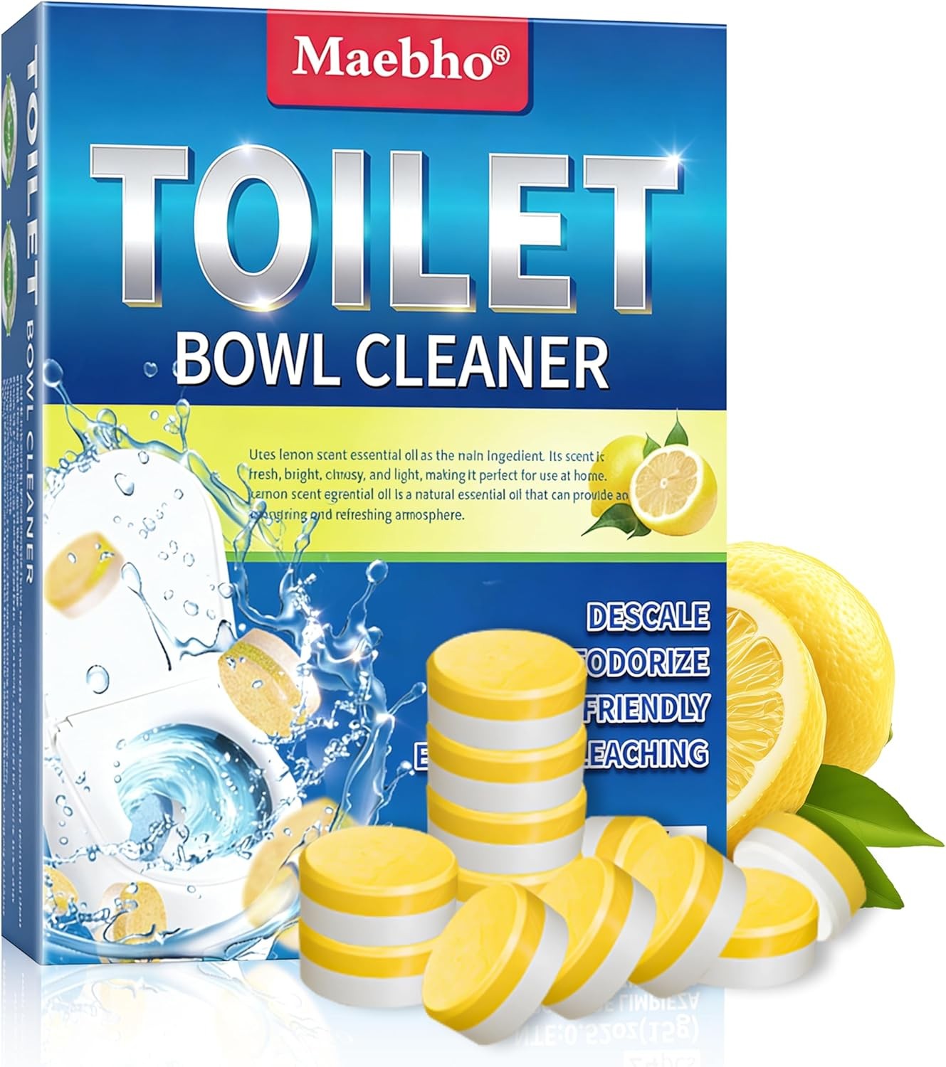 Toilet Bowl Cleaner Tablets – 24 Pa | Powerful Stain Removal, Septic