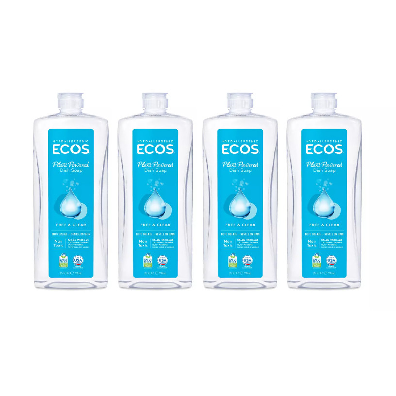 ECOS Dish Soap Free & Clear 25 oz (Pack of 4)
