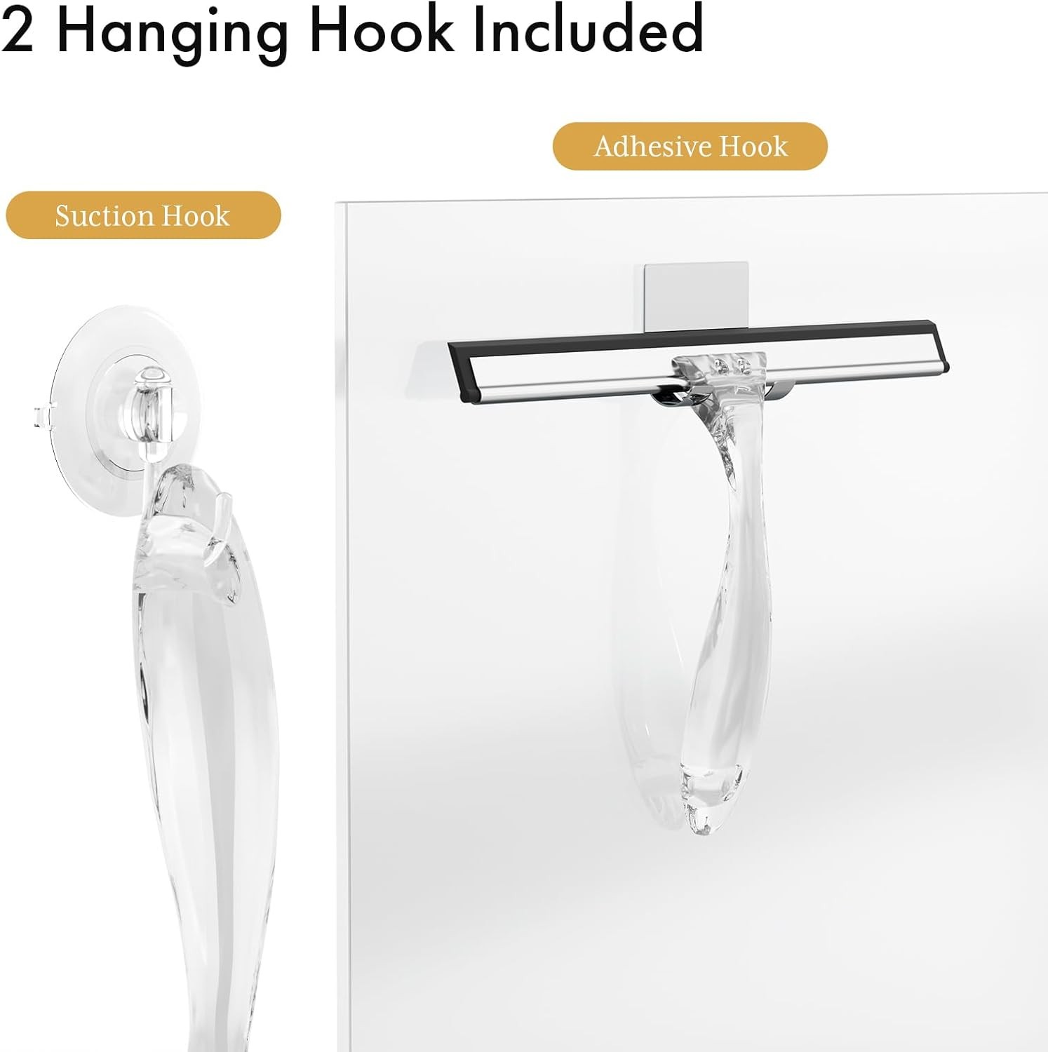 Shower Squeegee for Glass Doors,Clear Squeegee – 10 Inches, Clear
