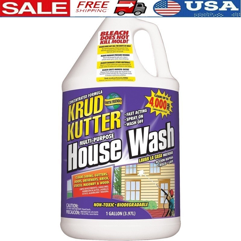 Multi Purpose House Wash Cleaner Bio Safe Siding Roof Gutters Concrete Wood New