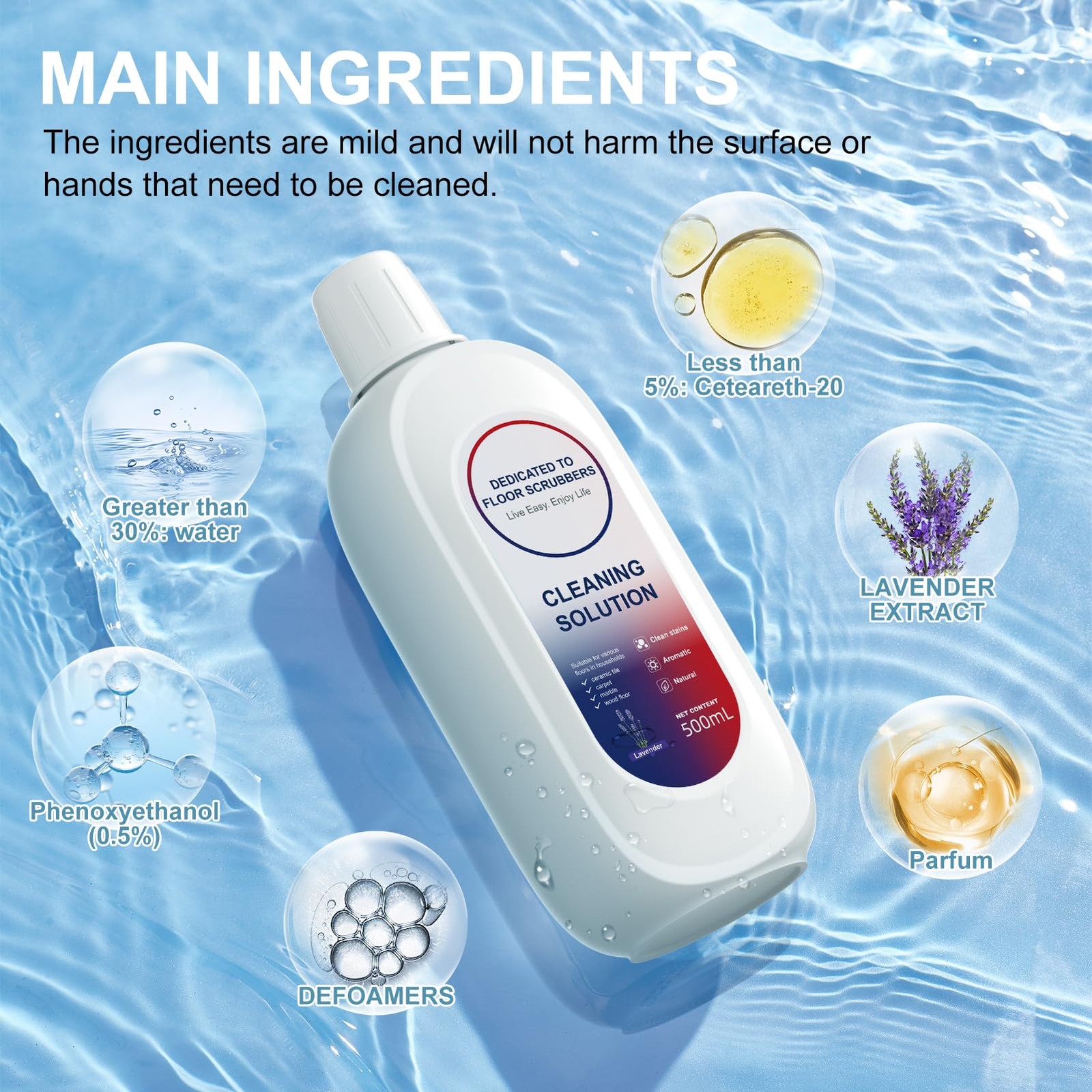 Floor Cleaner 1000ml Lavender Scent with Tineco Cleaning Solution, Residue & …