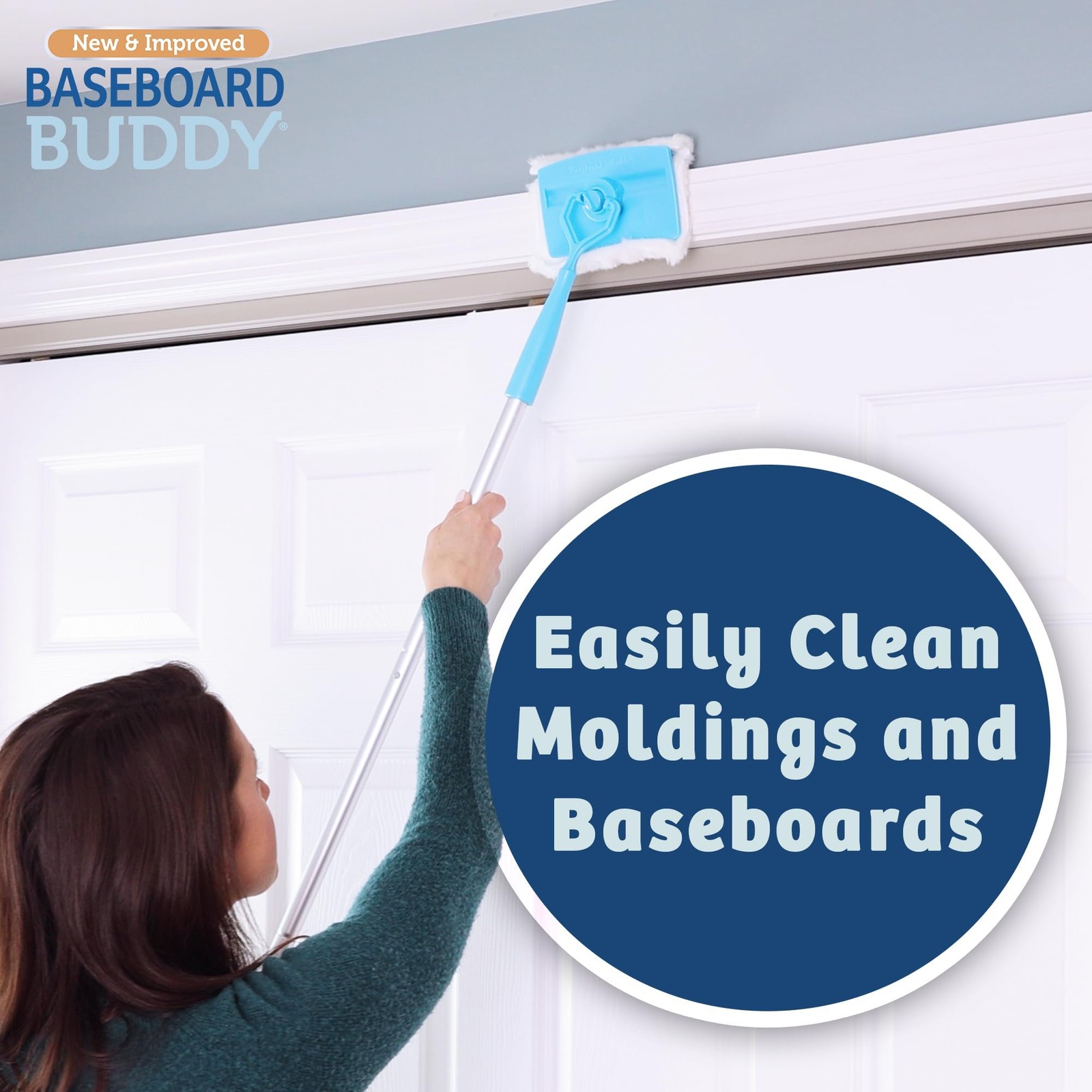Baseboard Buddy | Lightweight Home Cleaning Essential, Buddy, Blue