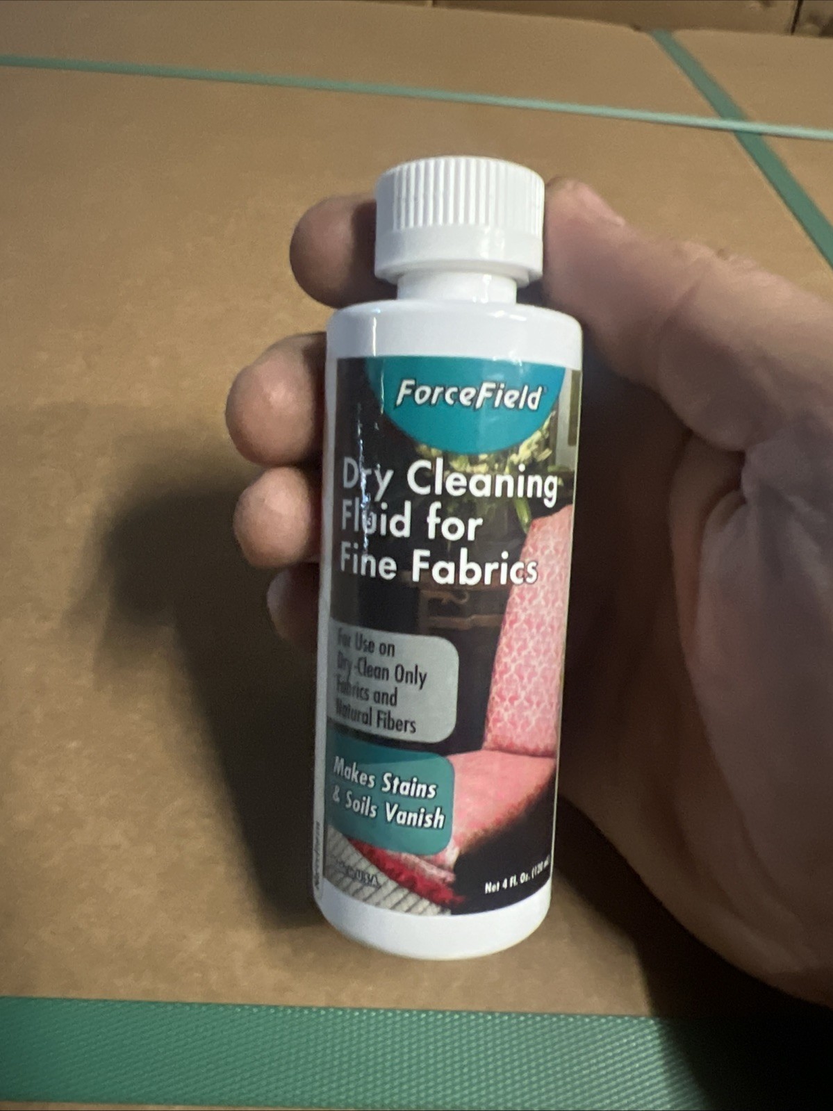 Forcefield Dry Cleaning Fluid for Fine Fabrics Upholstery 4 oz