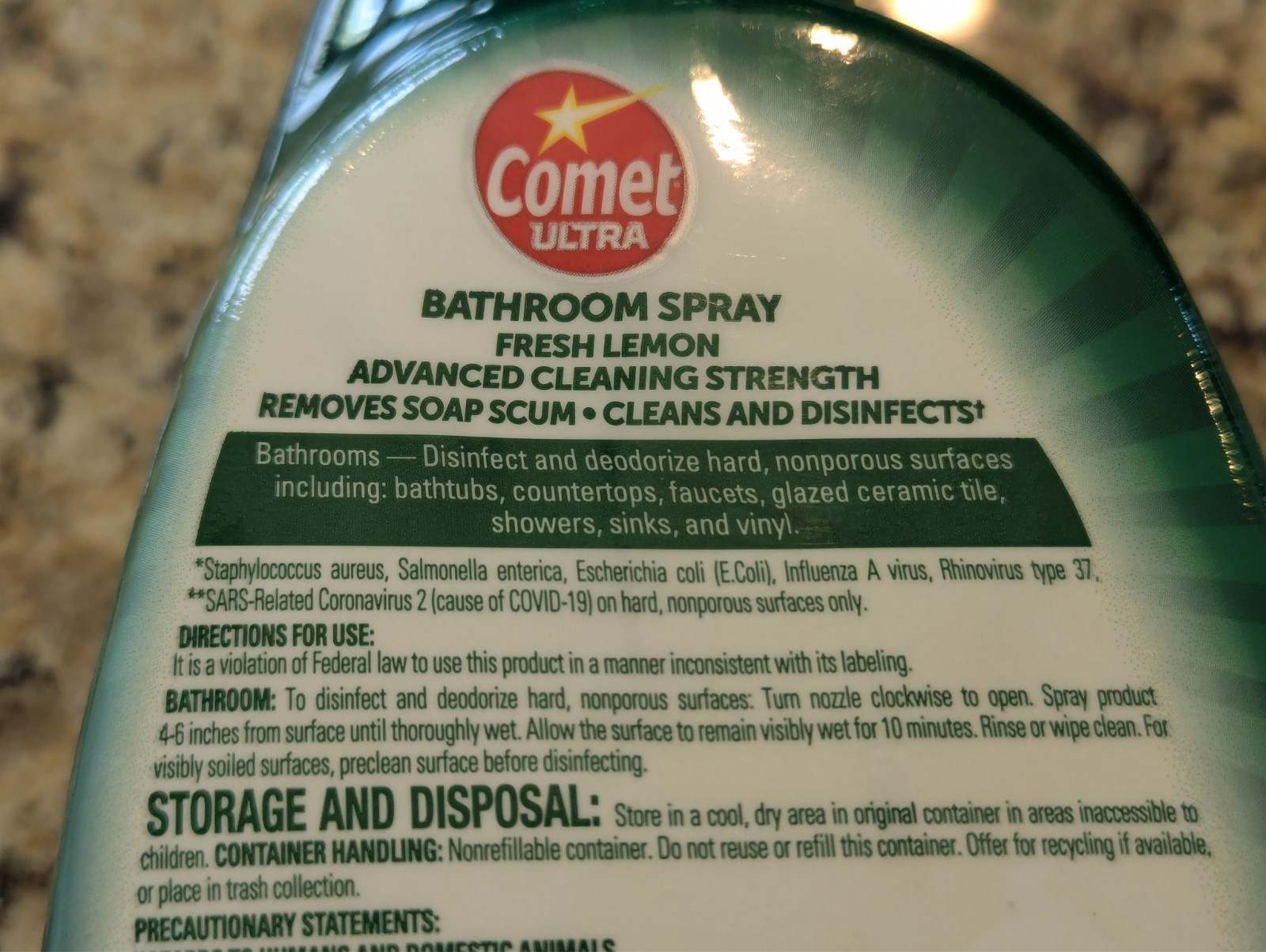 Comet Ultra Bathroom Spray Fresh Lemon 1 Quart 32 fl oz