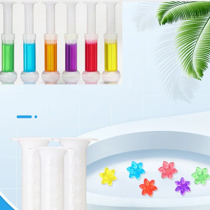 1PC Toilet Cleaner Gel Fresh Flower Toilet Gel Stamp Stops Limescale and Stains