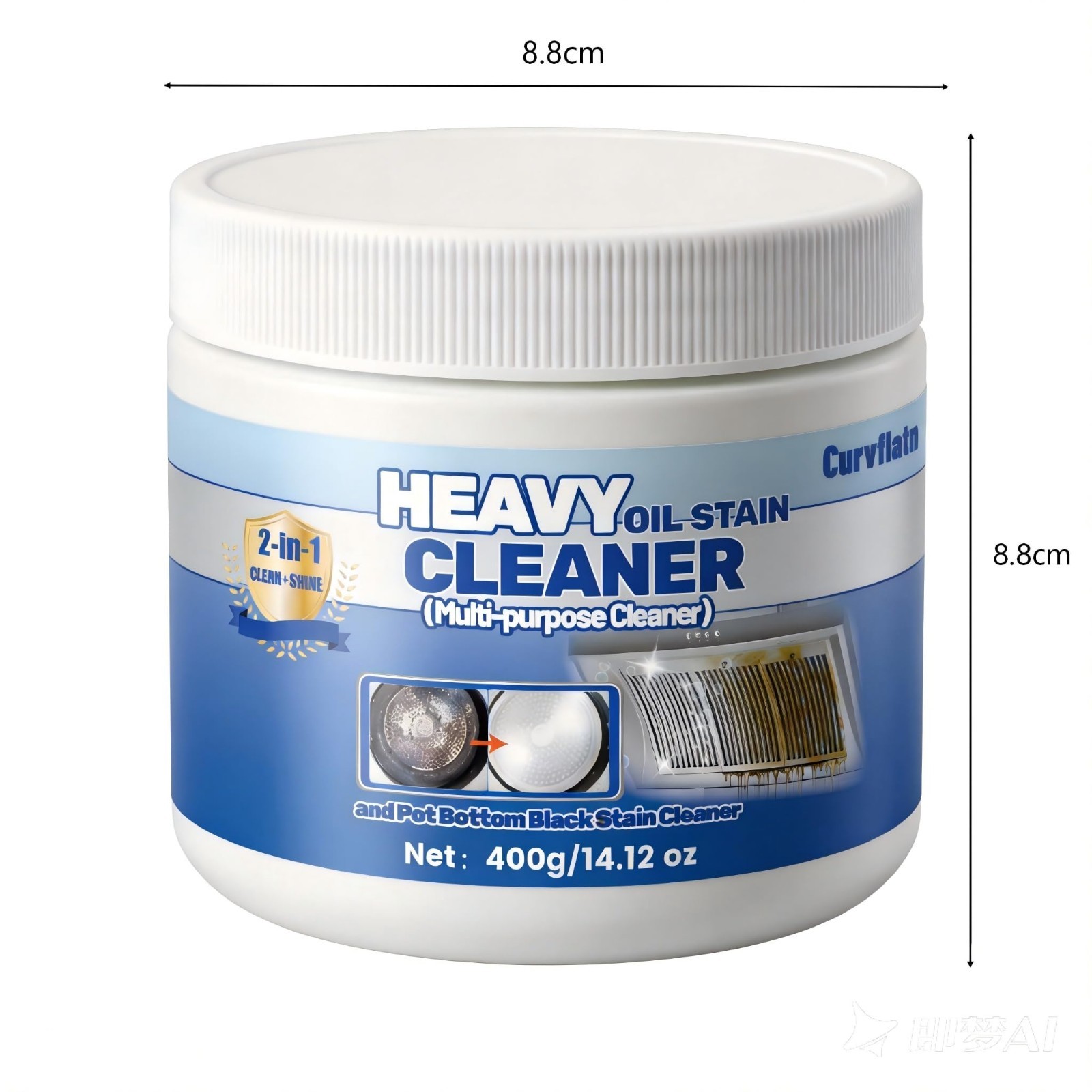Powerful Heavy Oil Stain Cleaner for Pots & Pans, Multi-Purpose Kitchen Cleaner