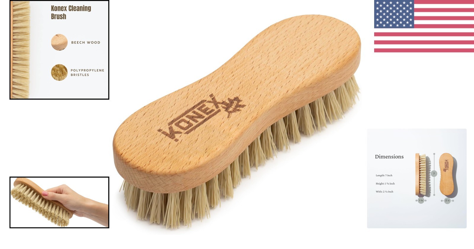 Lightweight Multi-Surface Cleaning Brush with Angled Bristles – Easy Grip Design