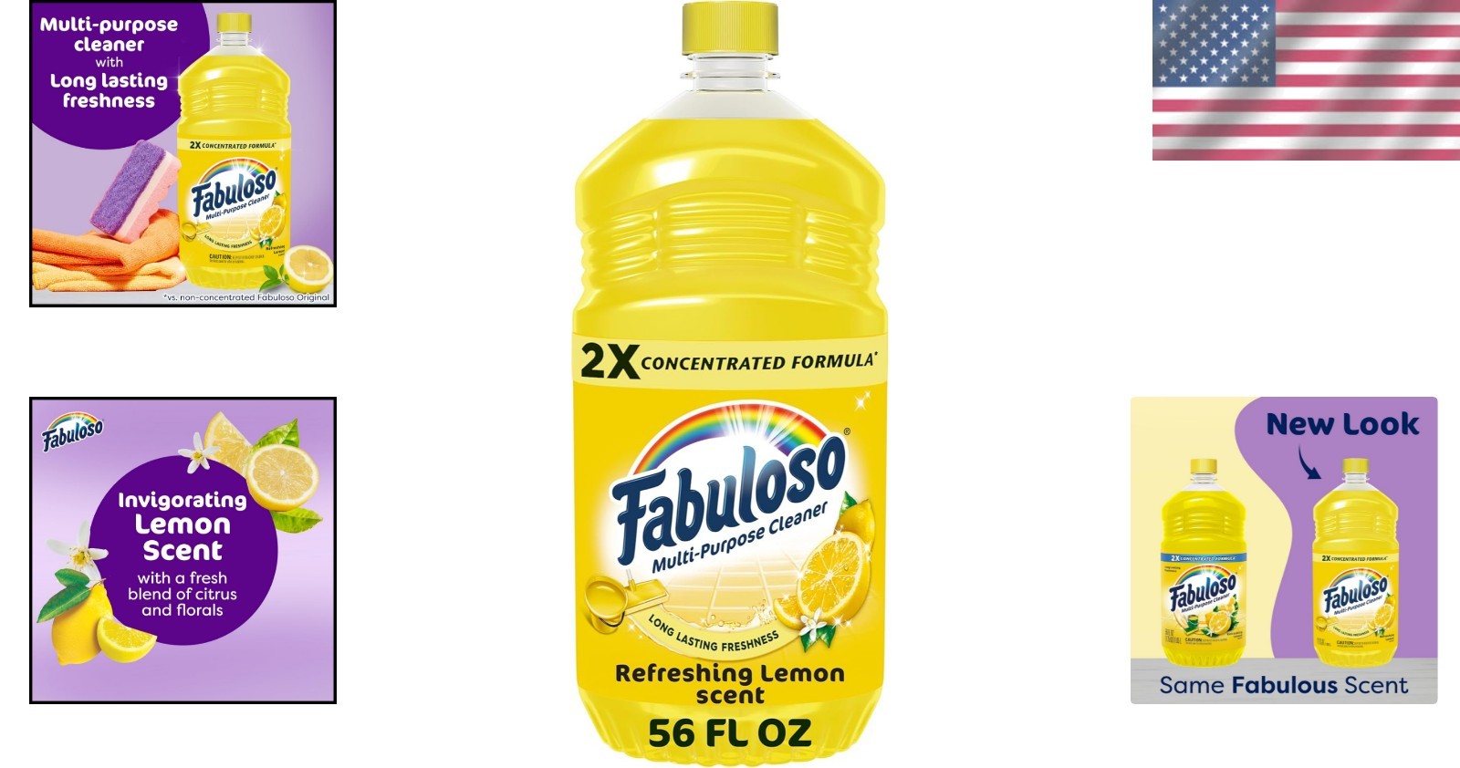 2X Concentrated Lemon Scented Cleaner – Multi-Surface & Bleach-Free, 56 Fl Oz