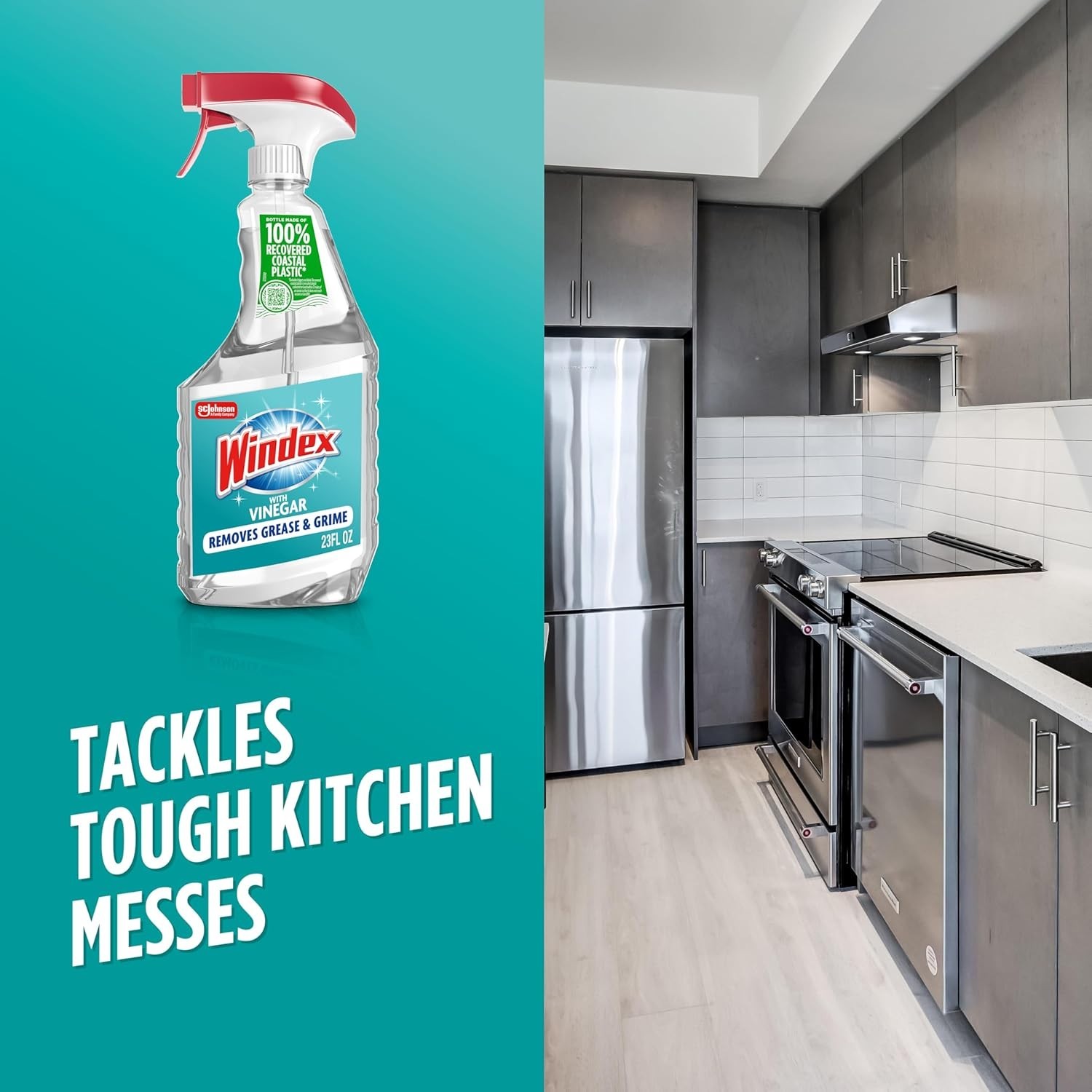 Windex with Vinegar Glass Cleaner Spray Bottle, 23 fl oz.