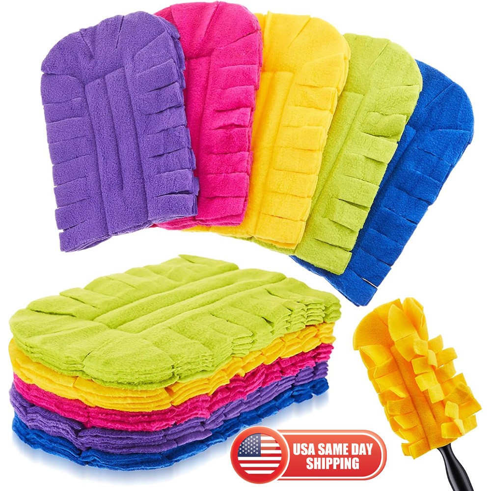 10 Pack Fleece Duster Refills 360° Reusable Duster Refills for Swiffer Washable