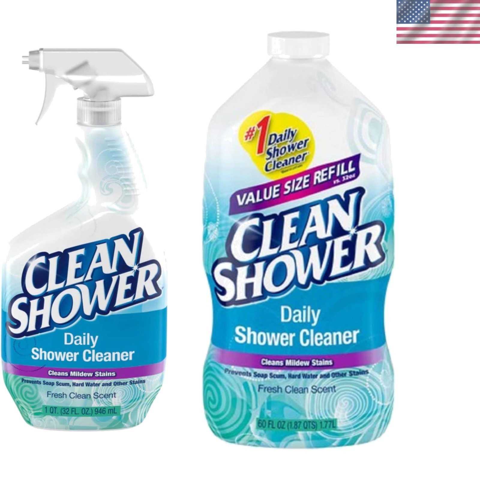 Ultimate Shower Care: No-Scrub Daily Cleaner & 60oz Refill – Unscented Formula