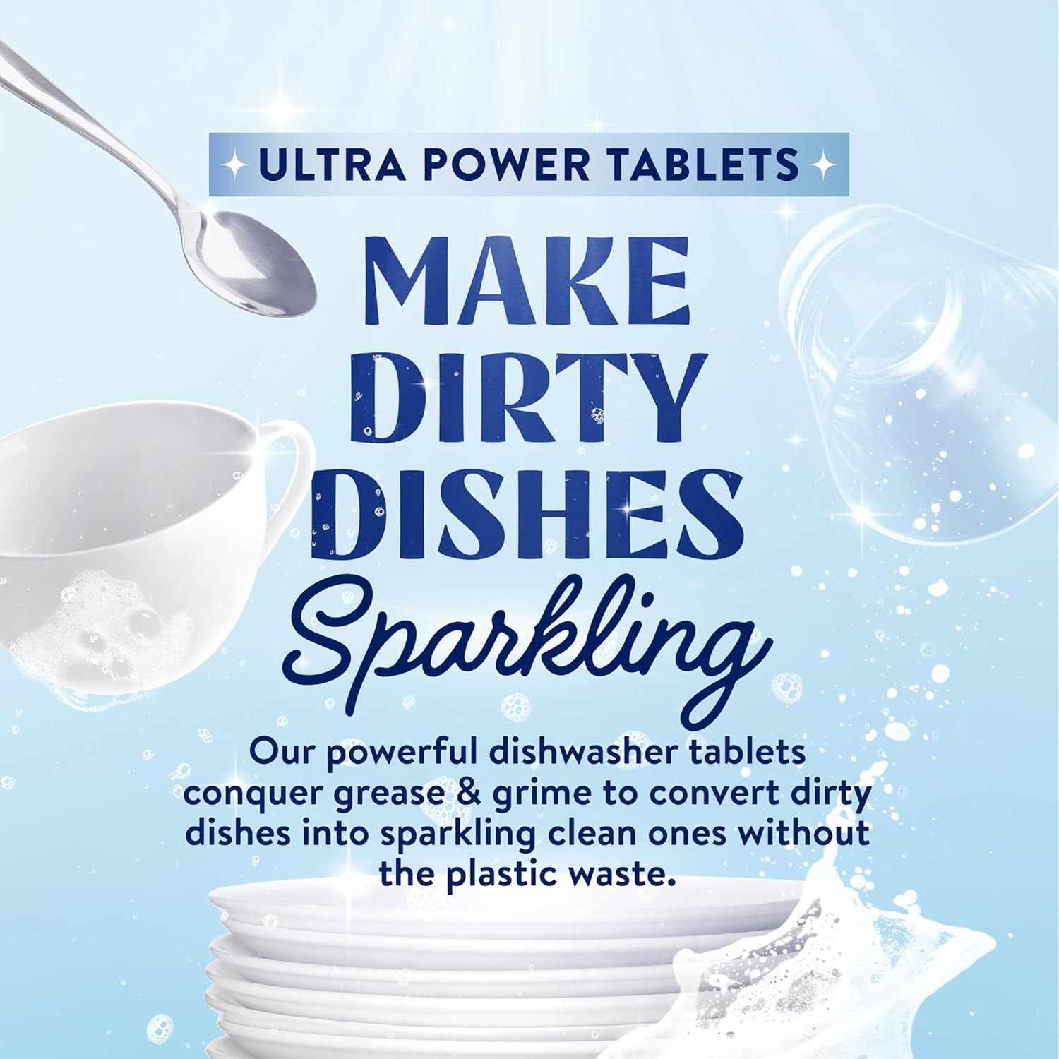 Ultra Power Dishwasher Detergent Pods for Sparkling Streak-Free Shine, All-In-On