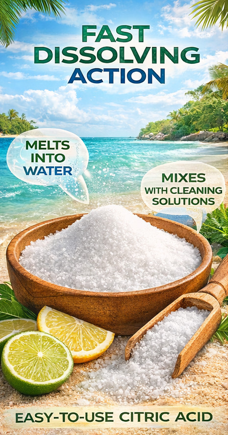 10lb Pure Citric Acid Powder – 100% Pure– Bulk -Heavy Cleaning -Non-Food Grade –