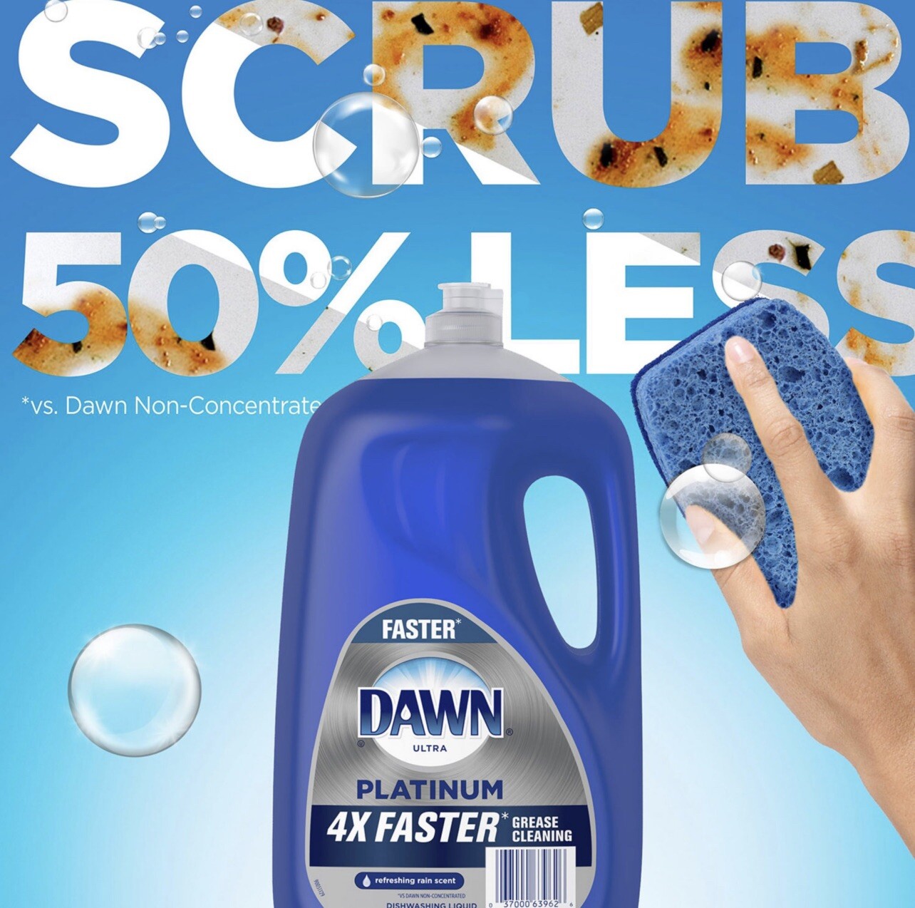 Dawn Platinum Dishwashing Liquid Dish Soap, Refreshing Rain 90 Fl oz.