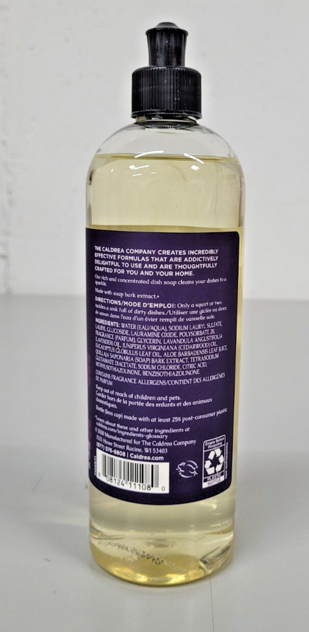 Caldrea Dish Soap, LAVENDER CEDAR LEAF 16 fl oz DISCONTINUED